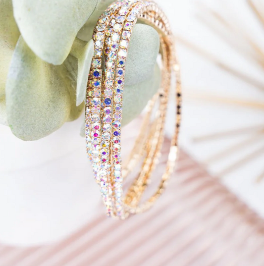 Gold Tone Tennis Bracelet Set