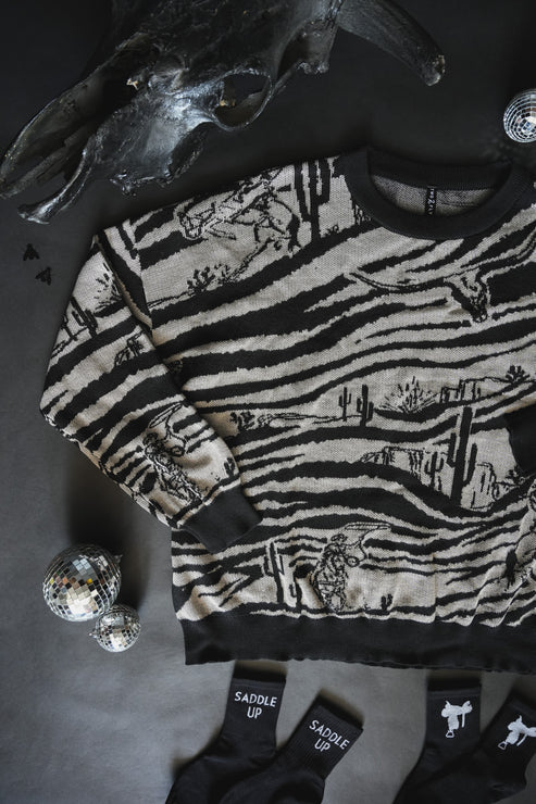 Long Sleeve Sweater: Wild West Zoo