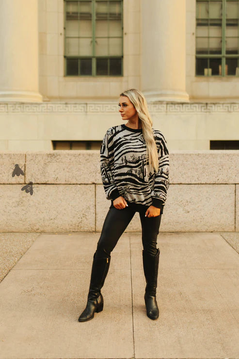 Long Sleeve Sweater: Wild West Zoo