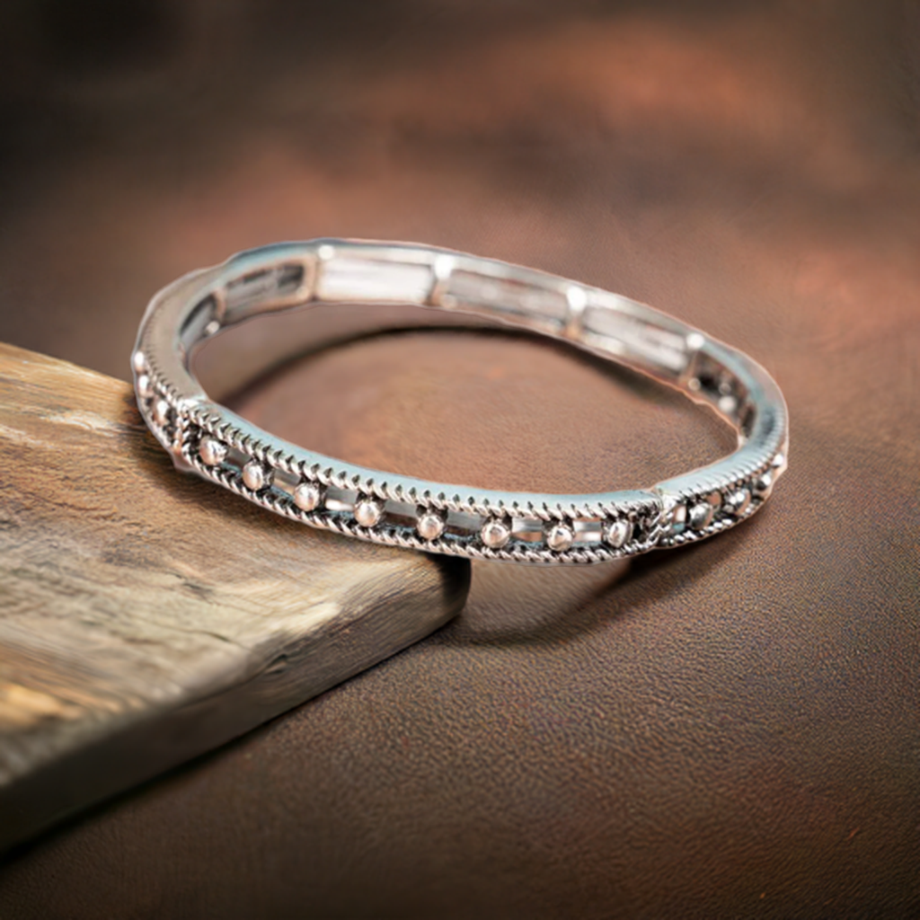 Amelia Silver Finish Stretch Bracelet